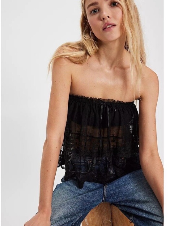 Free People Tops - Free People Love You So Lace Tube Top. NWT. Black